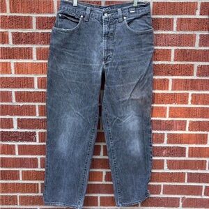 Versace Men’s Black Washed Straight Jeans